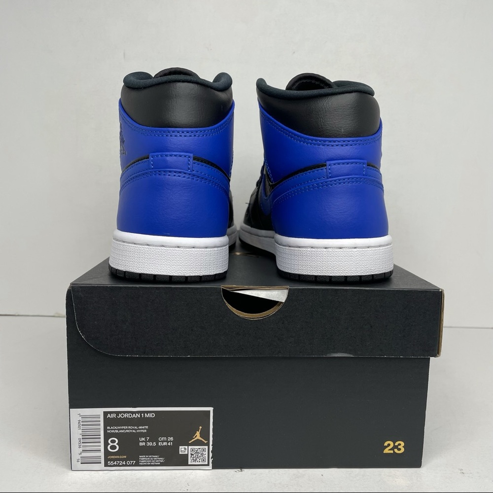 Nike Air Jordan 1 Retro Mid “Hyper Royal” NEW - Picture 4 of 4